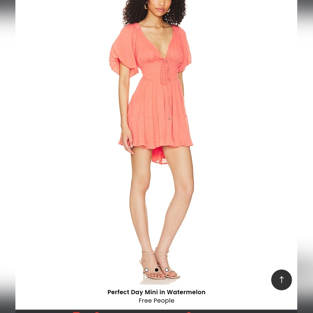 FREE PEOPLEPerfect Day Cotton Tiered Minidress sz-xs nwt Elastic Waist 24-28 - Picture 3 of 8